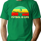 Futbol Is Life Retro Vintage . T-Shirt for Men & Women, T-Shirts Graphic Tee - Green