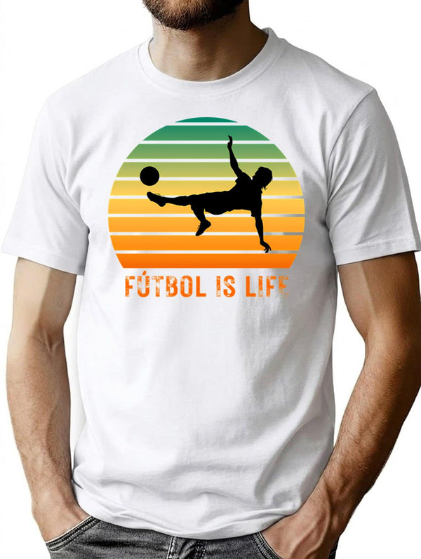 Futbol Is Life Vintage Gifts For Soccer Lovers Football Players And Futbol Fans T-Shirt for Men & Women, T-Shirts Graphic Tee - White