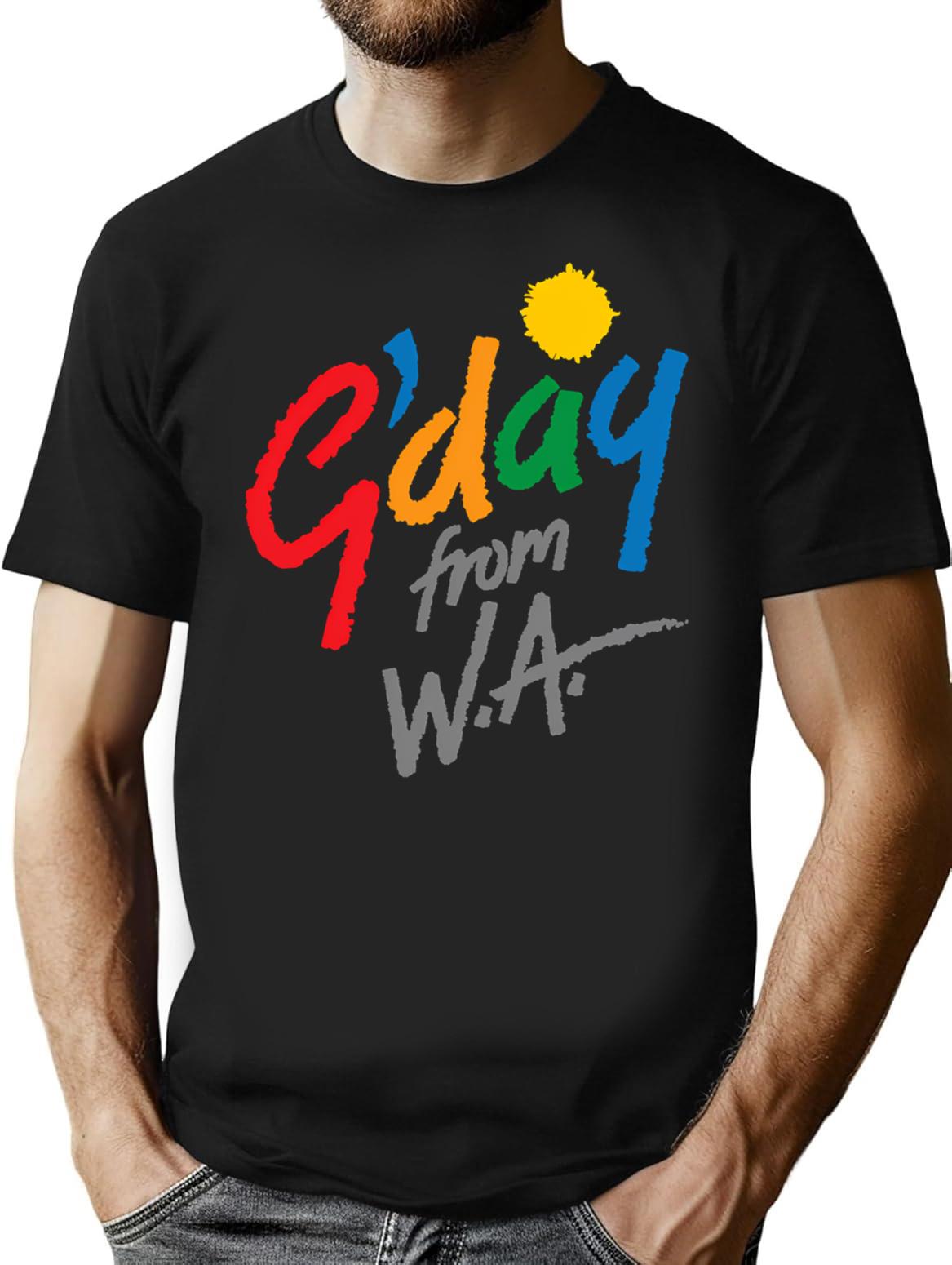G'Day From Wa T-Shirt for Men & Women, T-Shirts Graphic Tee - Black