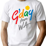 G'Day From Wa T-Shirt for Men & Women, T-Shirts Graphic Tee - White