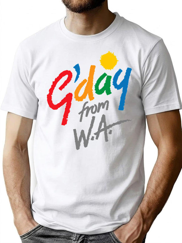 G'Day From Wa T-Shirt for Men & Women, T-Shirts Graphic Tee - White