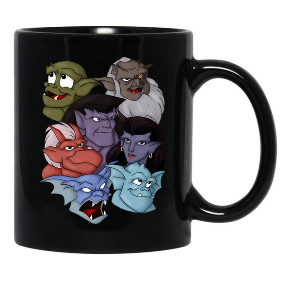 Gargoyles Movie Dragon Monsters Falling-Wing Demon Cartoon Halloween Black Coffee Mug, Gift Coffee Mug - Black