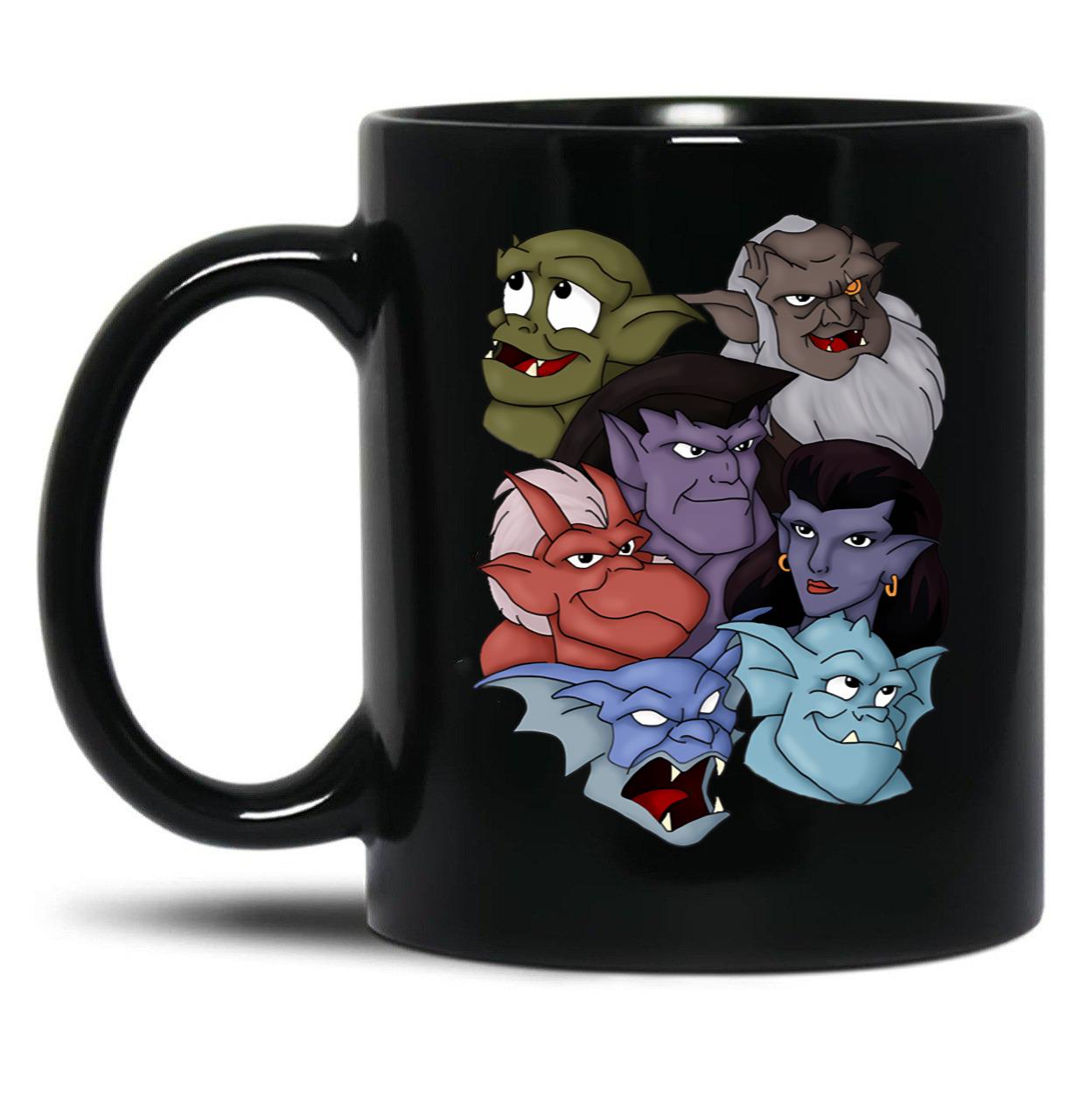 Gargoyles Movie Dragon Monsters Falling-Wing Demon Cartoon Halloween Black Coffee Mug, Gift Coffee Mug
