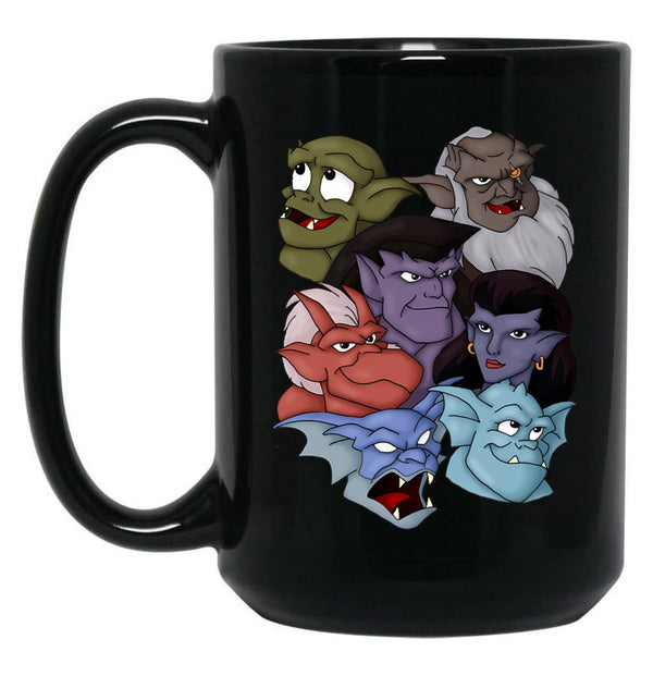 Gargoyles Movie Dragon Monsters Falling-Wing Demon Cartoon Halloween Black Coffee Mug, Gift Coffee Mug - Black