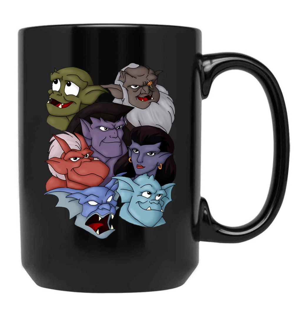 Gargoyles Movie Dragon Monsters Falling-Wing Demon Cartoon Halloween Black Coffee Mug, Gift Coffee Mug