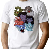 Gargoyles Movie Dragon Monsters Falling-Wing Demon Cartoon Halloween Premium Heavyweight Cotton T-Shirt - White