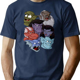 Gargoyles Movie Dragon Monsters Falling-Wing Demon Cartoon Halloween Premium Heavyweight Cotton T-Shirt - Navy