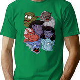 Gargoyles Movie Dragon Monsters Falling-Wing Demon Cartoon Halloween Premium Heavyweight Cotton T-Shirt - Green