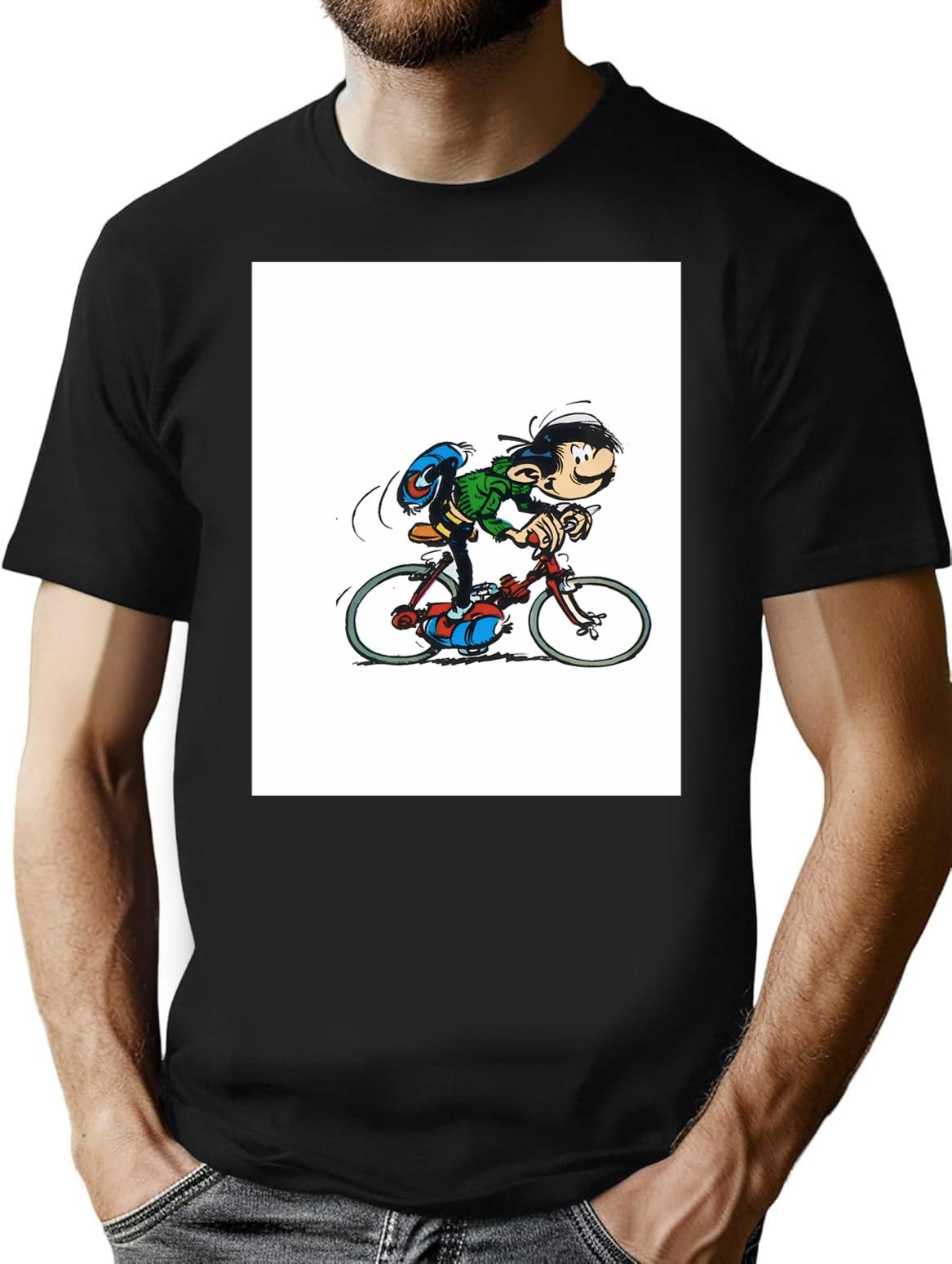 Gaston Lagaffe T-Shirt for Men & Women, T-Shirts Graphic Tee - Black