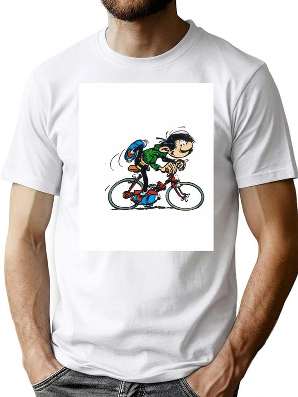 Gaston Lagaffe T-Shirt for Men & Women, T-Shirts Graphic Tee - White