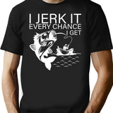 Generic I Jerk It Every Chance I Get Funny Fishing Premium Heavyweight Cotton T-Shirt - Black