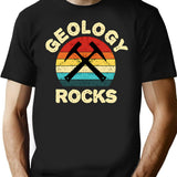 Geology Rocks Retro Vintage T-Shirt for Men & Women, T-Shirts Graphic Tee - Black