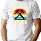 Geology Rocks Retro Vintage T-Shirt for Men & Women, T-Shirts Graphic Tee - White