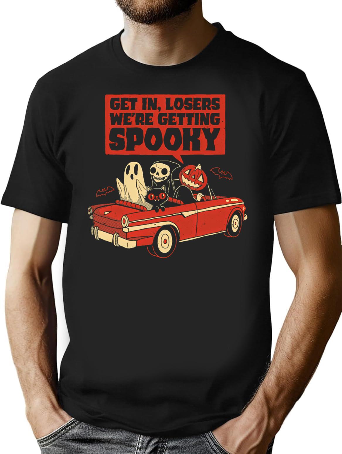 Getting Spooky T-Shirt for Men & Women, T-Shirts Graphic Tee - Black