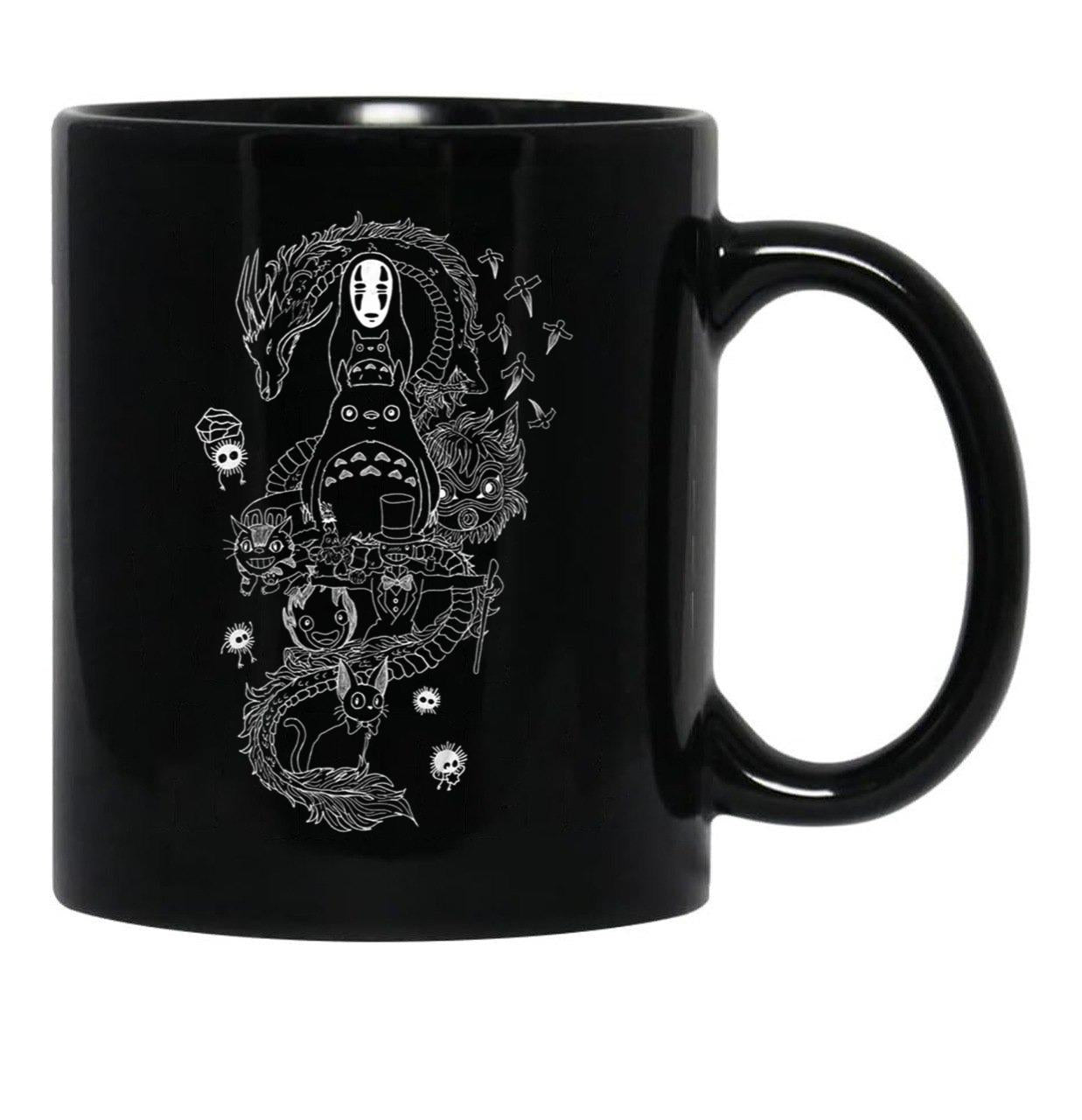 Ghibli Studios Family Black Coffee Mug, Gift Coffee Mug - Black