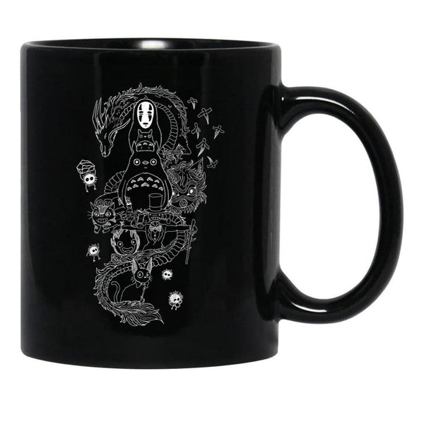 Ghibli Studios Family Black Coffee Mug, Gift Coffee Mug - Black