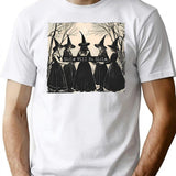 Girls Will Be Girls Witch Coven Vintage Style T-Shirt for Men & Women, T-Shirts Graphic Tee - White