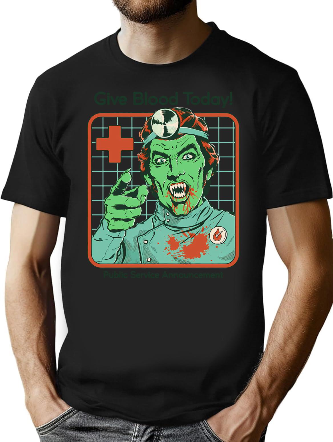 Give Blood Today T-Shirt for Men & Women, T-Shirts Graphic Tee - Black