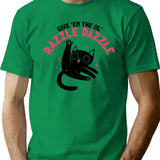 Give Em The Ol Razzle Dazzle Cat Funny Premium Heavyweight Cotton T-Shirt - Green