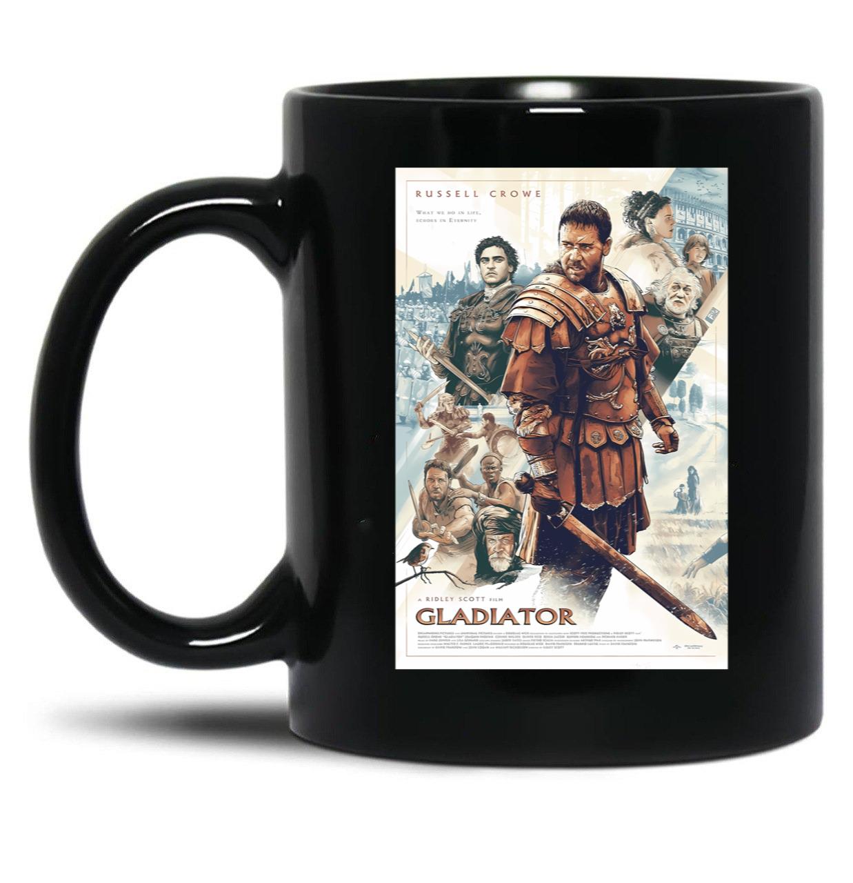 Gladiator Movie Black Coffee Mug, Gift Coffee Mug
