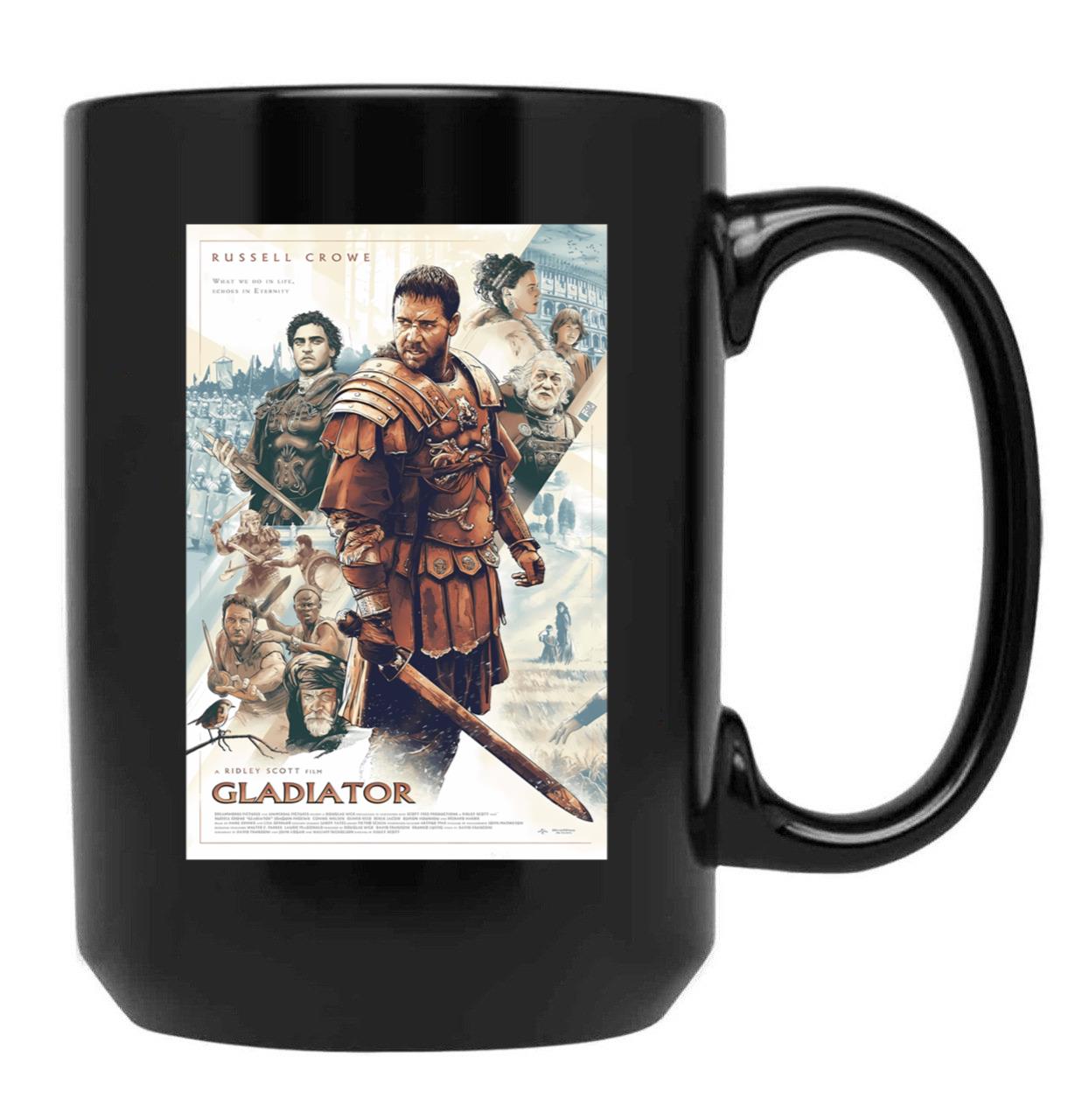 Gladiator Movie Black Coffee Mug, Gift Coffee Mug