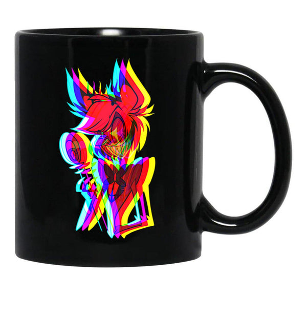 Glitched Alastor Black Coffee Mug, Gift Coffee Mug - Black