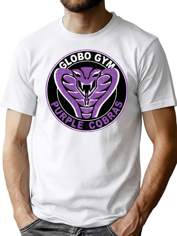 Globo Gym Purple Cobras Vintage Logo T-Shirt for Men & Women, T-Shirts Graphic Tee - White
