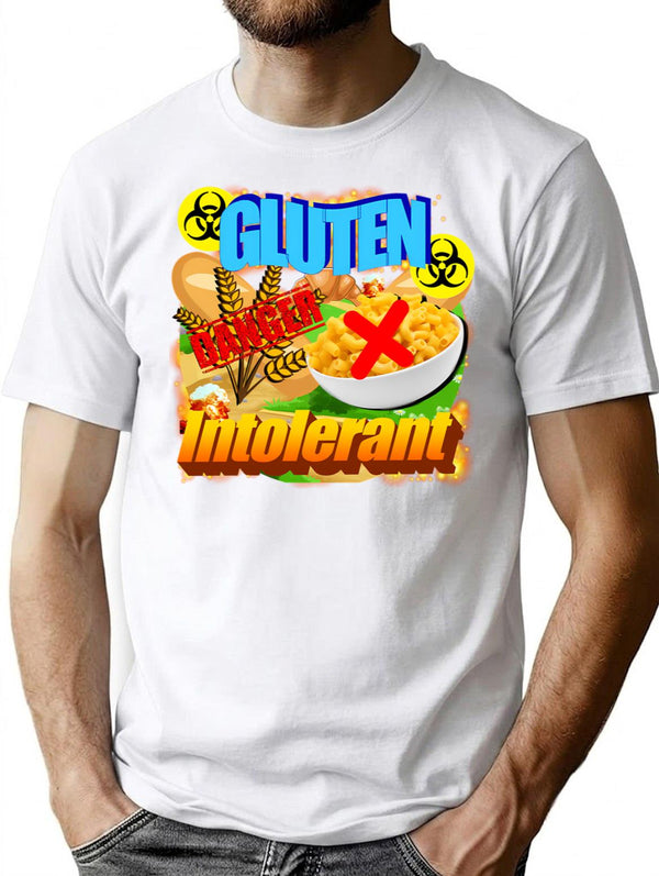 Gluten Intolerant T-Shirt for Men & Women, T-Shirts Graphic Tee - White
