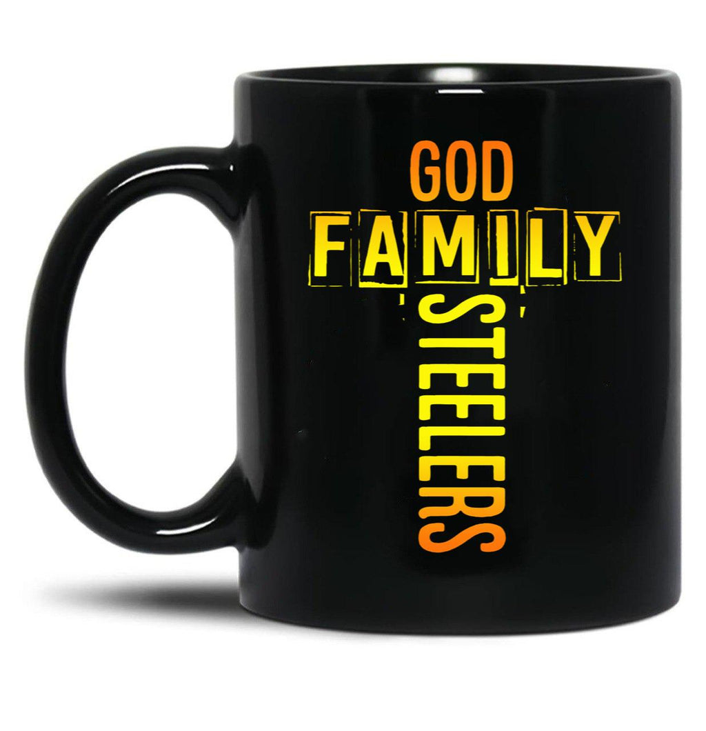 God Family Steeler Black Coffee Mug, Gift Coffee Mug
