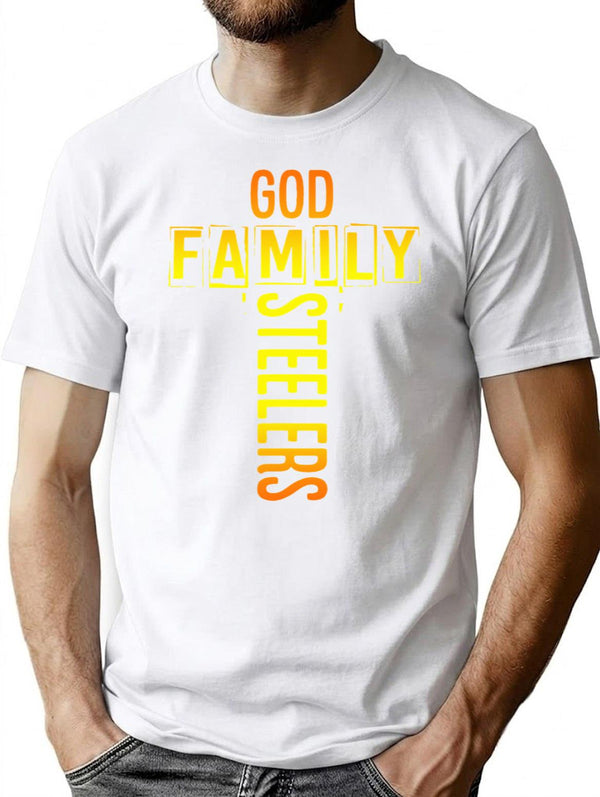 God Family Steeler Premium Heavyweight Cotton T-Shirt - White