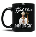 God Save Pope Leo Xiv Black Coffee Mug