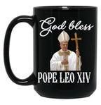 God Save Pope Leo Xiv Black Coffee Mug