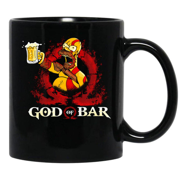 God of Bar Homer-Sim.Pson Parody KRA-TOS Funny God.of.War Black Coffee Mug, Gift Coffee Mug - Black