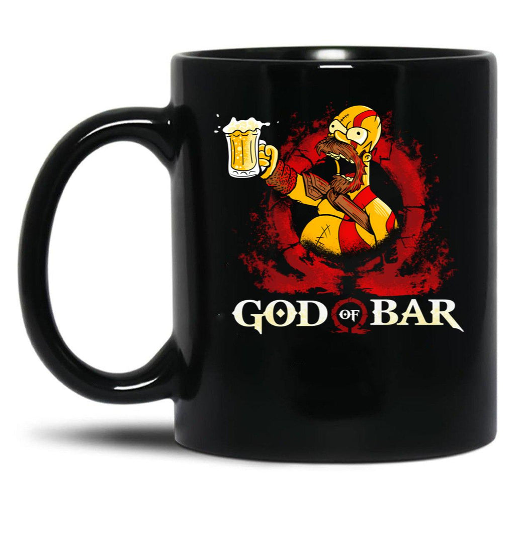 God of Bar Homer-Sim.Pson Parody KRA-TOS Funny God.of.War Black Coffee Mug, Gift Coffee Mug