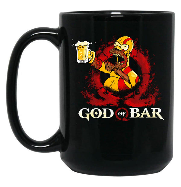 God of Bar Homer-Sim.Pson Parody KRA-TOS Funny God.of.War Black Coffee Mug, Gift Coffee Mug - Black