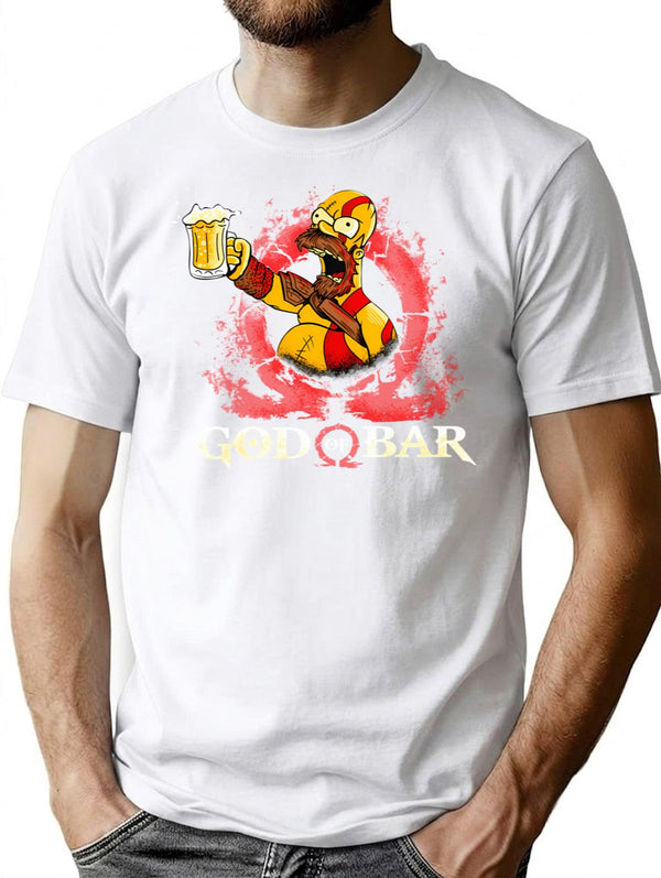 God of Bar Homer-Sim.Pson Parody KRA-TOS Funny God.of.War Shirt Premium Heavyweight Cotton T-Shirt - White