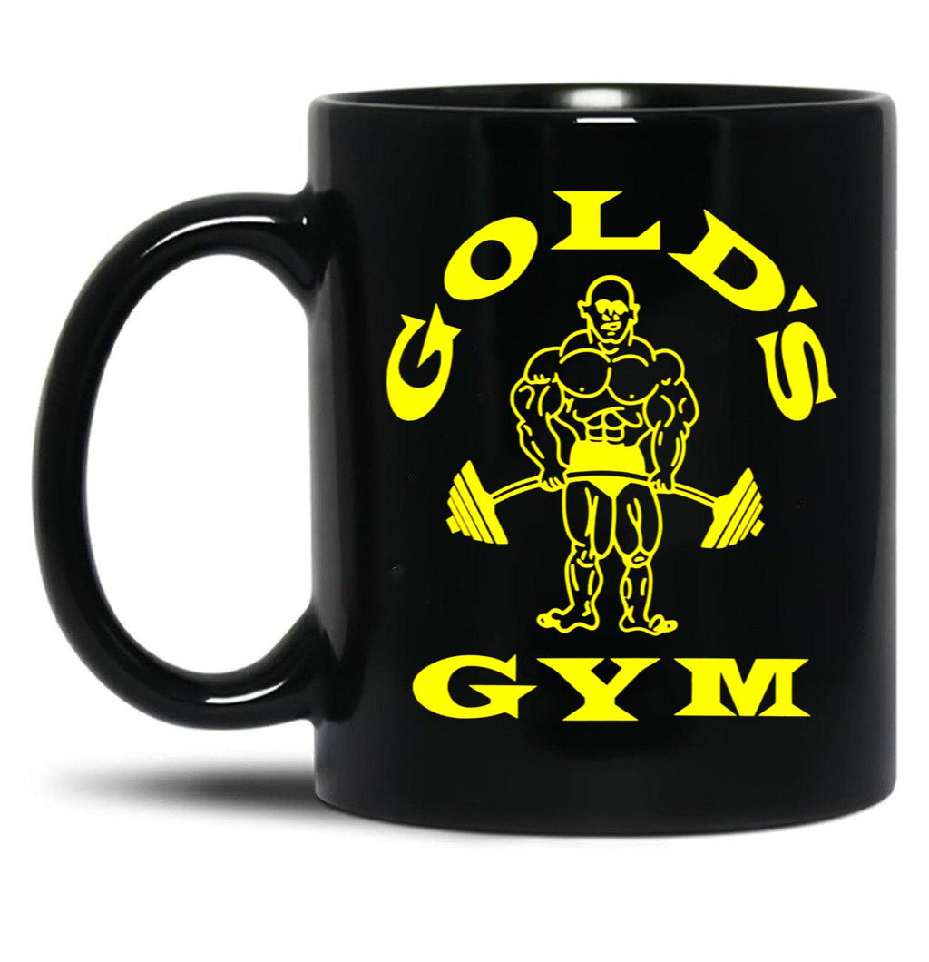 Gold's Gym Logo Black Coffee Mug, Gift Coffee Mug