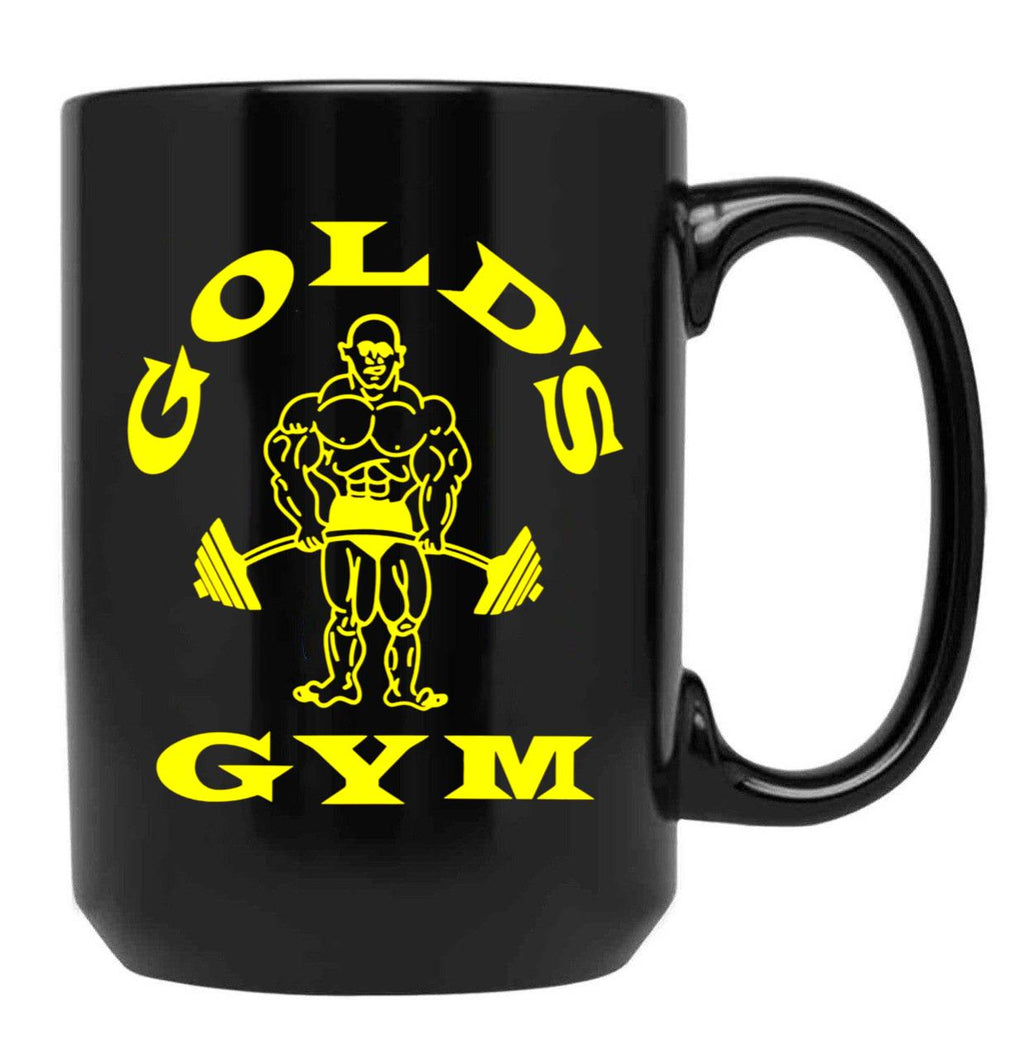 Gold's Gym Logo Black Coffee Mug, Gift Coffee Mug