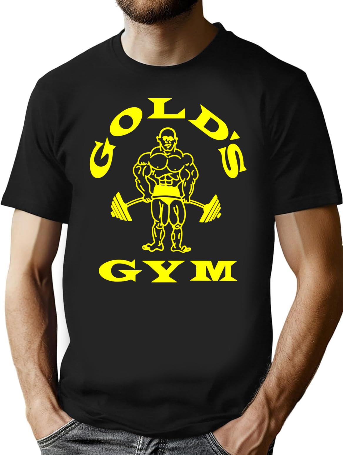 Gold's Gym Logo Premium Heavyweight Cotton T-Shirt - Black