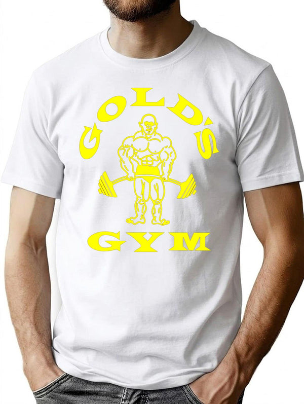 Gold's Gym Logo Premium Heavyweight Cotton T-Shirt - White
