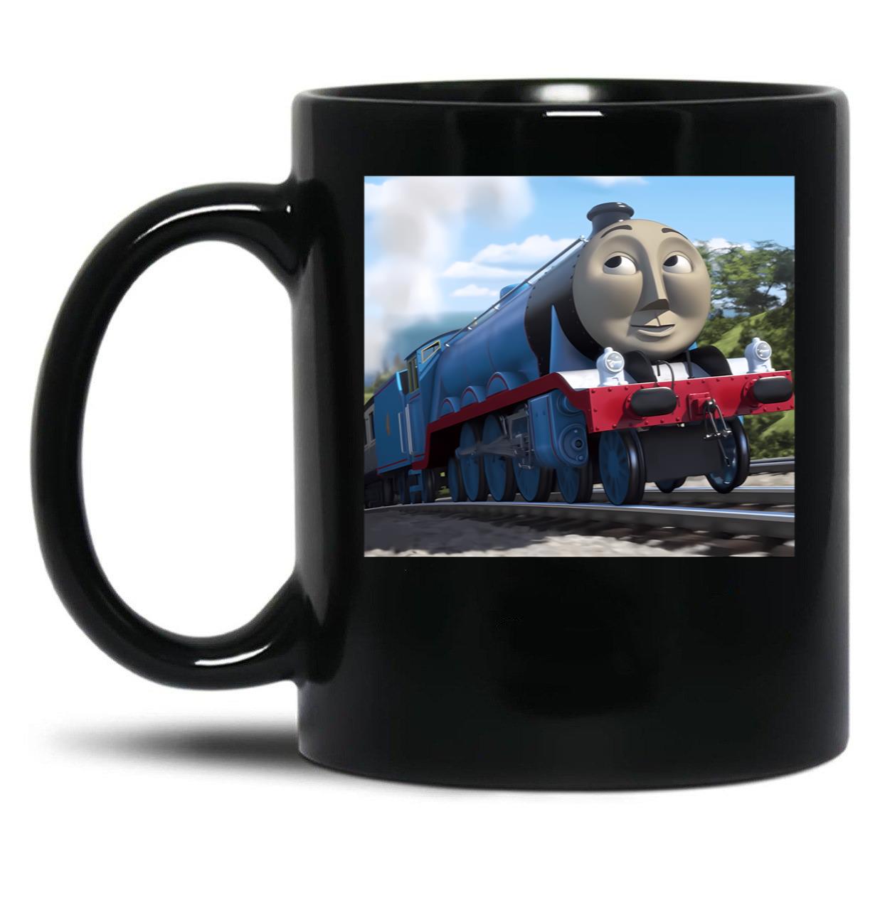 Gordon From Thomas The Tank Engine Black Coffee Mug, Gift Coffee Mug