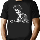 Grace - Minimalist White Cover T-Shirt for Men & Women, T-Shirts Graphic Tee - Black