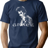 Grace - Minimalist White Cover T-Shirt for Men & Women, T-Shirts Graphic Tee - Navy