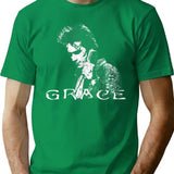 Grace - Minimalist White Cover T-Shirt for Men & Women, T-Shirts Graphic Tee - Green