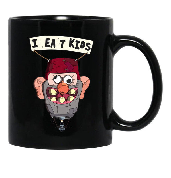 Gravity Falls I Eat Kids Balloon Black Coffee Mug, Gift Coffee Mug - Black