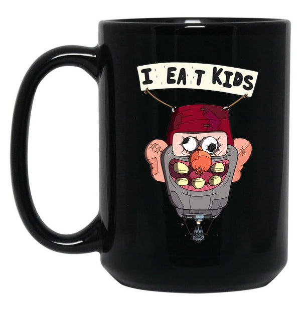 Gravity Falls I Eat Kids Balloon Black Coffee Mug, Gift Coffee Mug - Black