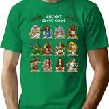 Greek Gods T-Shirt for Men & Women, T-Shirts Graphic Tee - Green