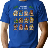 Greek Gods T-Shirt for Men & Women, T-Shirts Graphic Tee - Blue