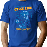 Greek Gyros Retro Mascot Tshirt T-Shirt for Men & Women, T-Shirts Graphic Tee - Blue