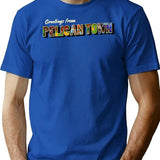 Greetings From Pelican Town T-Shirt for Men & Women, T-Shirts Graphic Tee - Blue